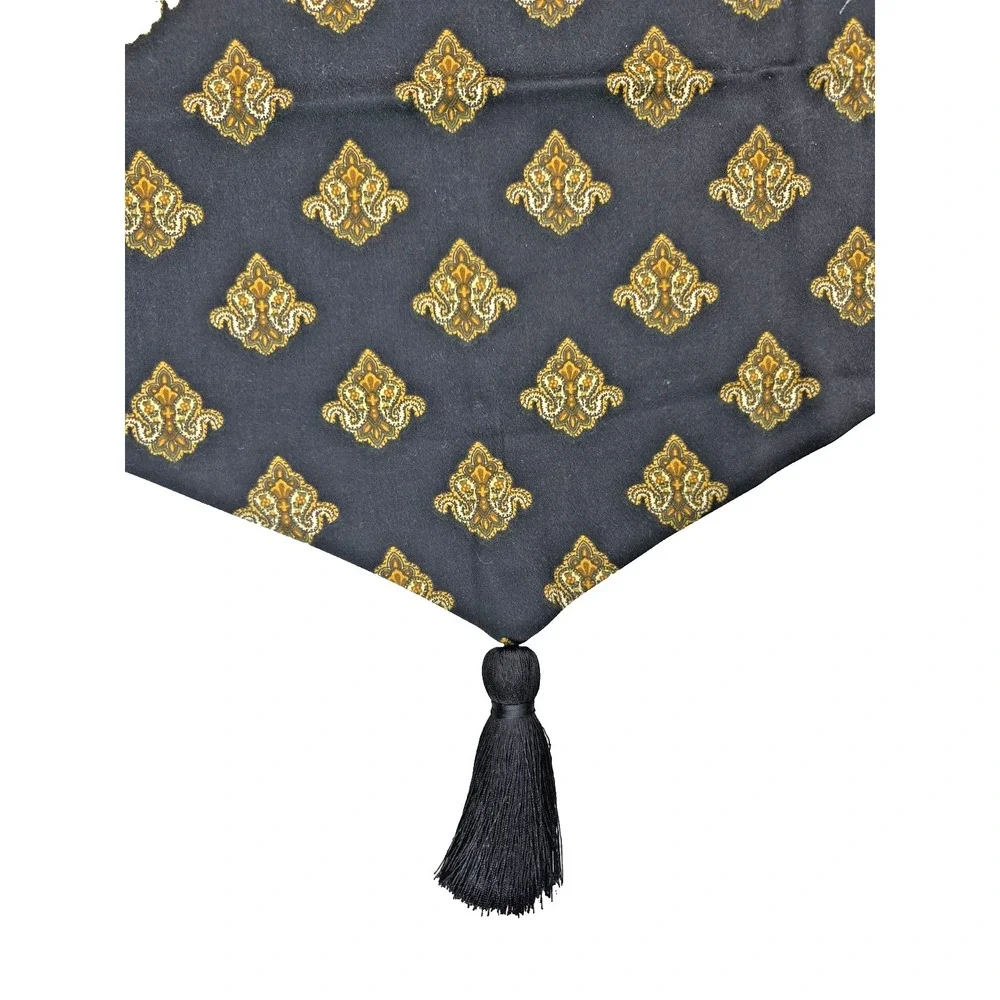 2 Vtg NEW Waverly Eagle Crest Black Ascot Valances Black 52 x 20